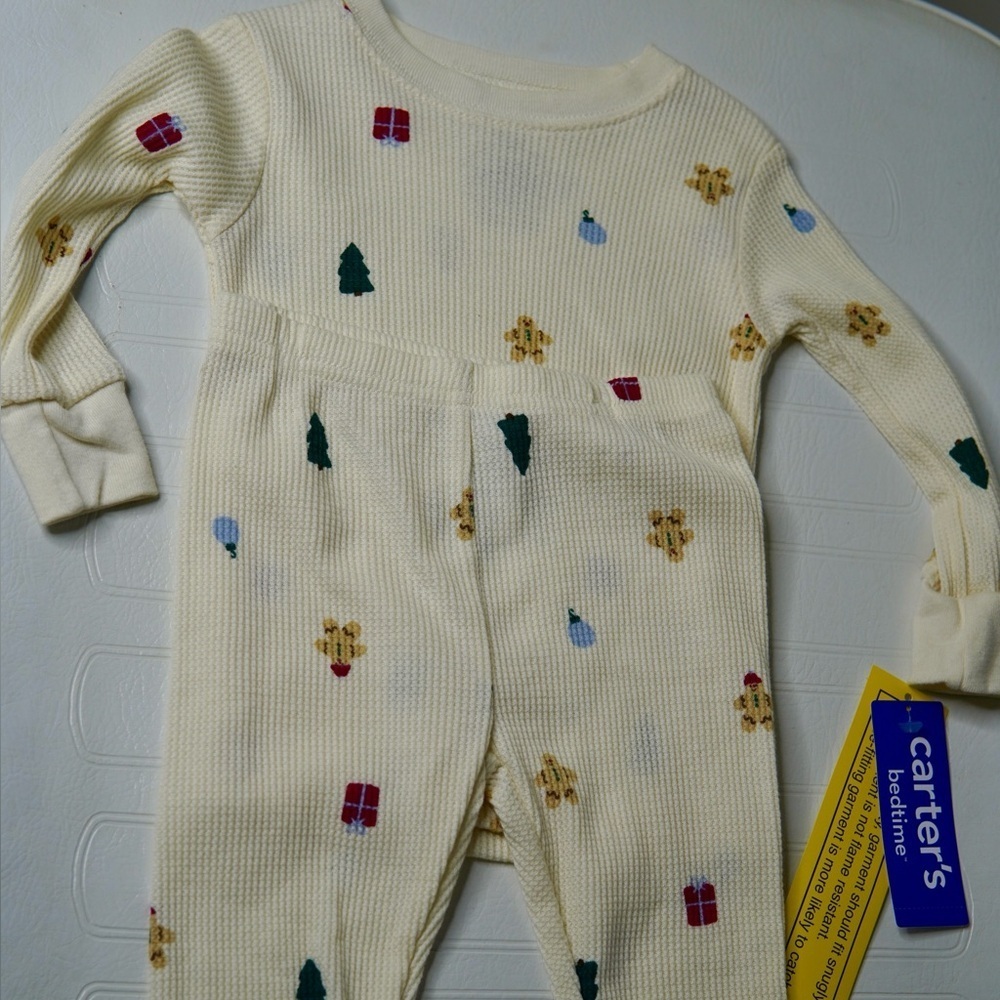 Carter's Cream Baby Jumpsuit with Bear and Tree Pattern